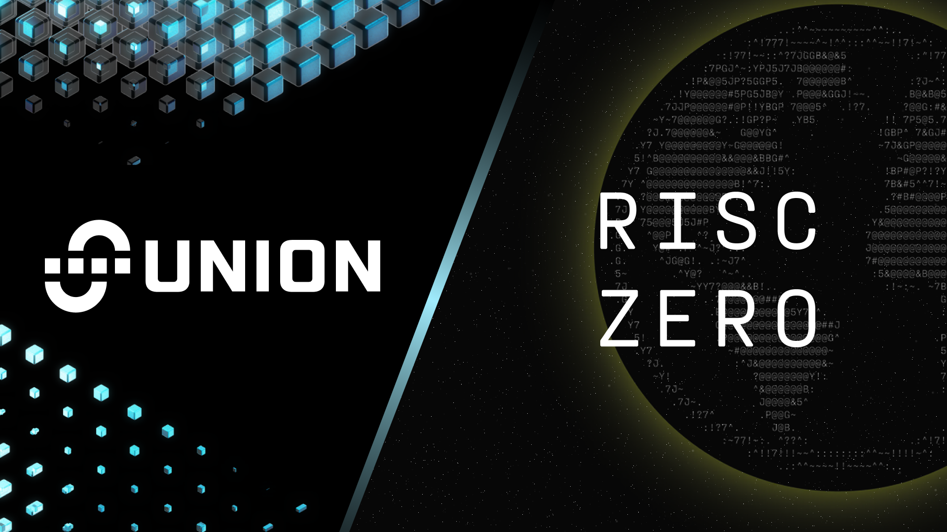 Partnership graphic with Union on one side, and Risc Zero on the other.